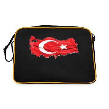 Turkey Türkiye Flag in Türkiye Map - Retro Bag - black/gold - Back