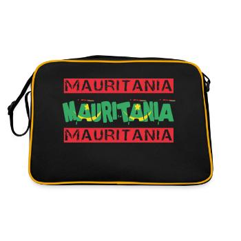 Mauritanie Texte Drapeau - Sac Retro - noir/or - Dos
