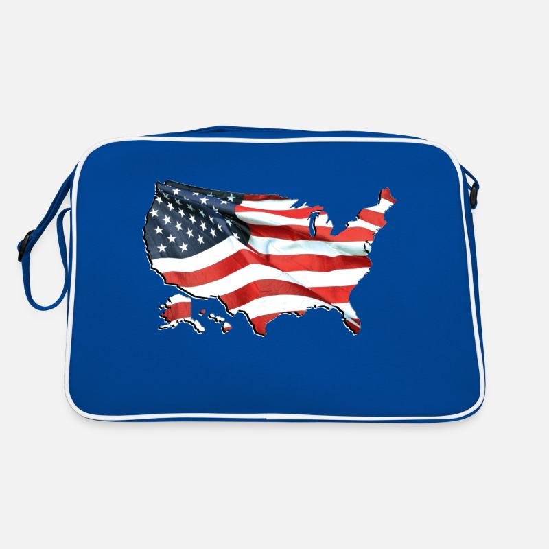 USA | echte Flagge | Flag Map Retro Tasche