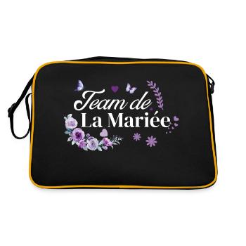Purple floral bridal team - Retro Bag - black/gold - Back