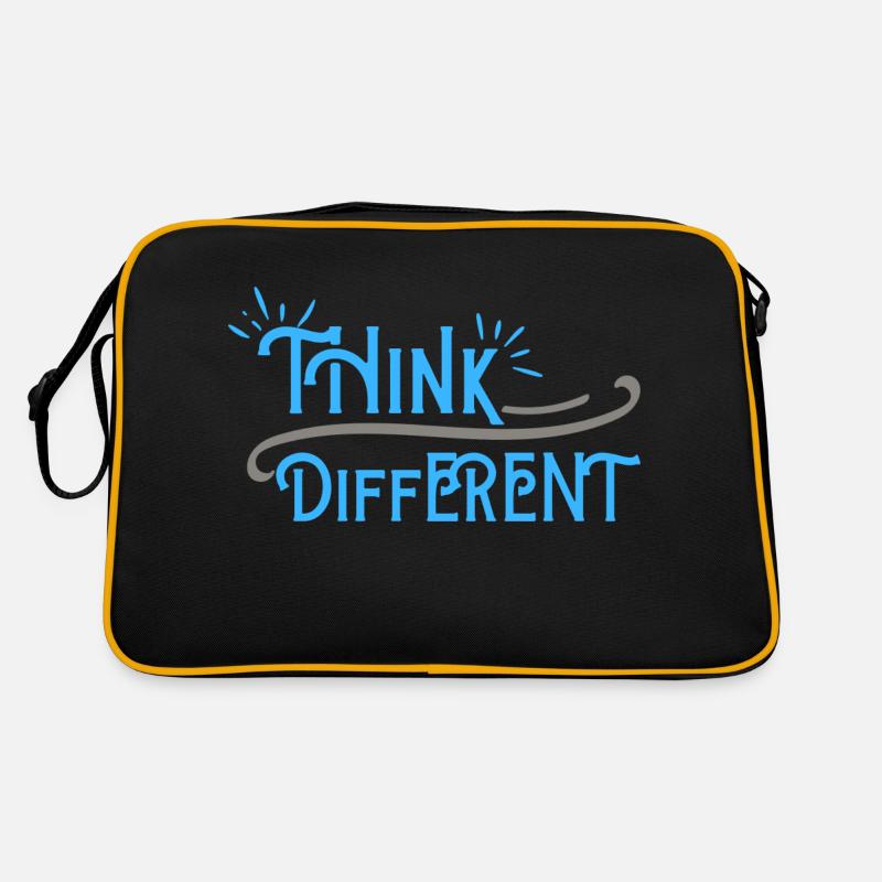 Think Differnet Blue Grey Design - Retro Bag - black/gold
