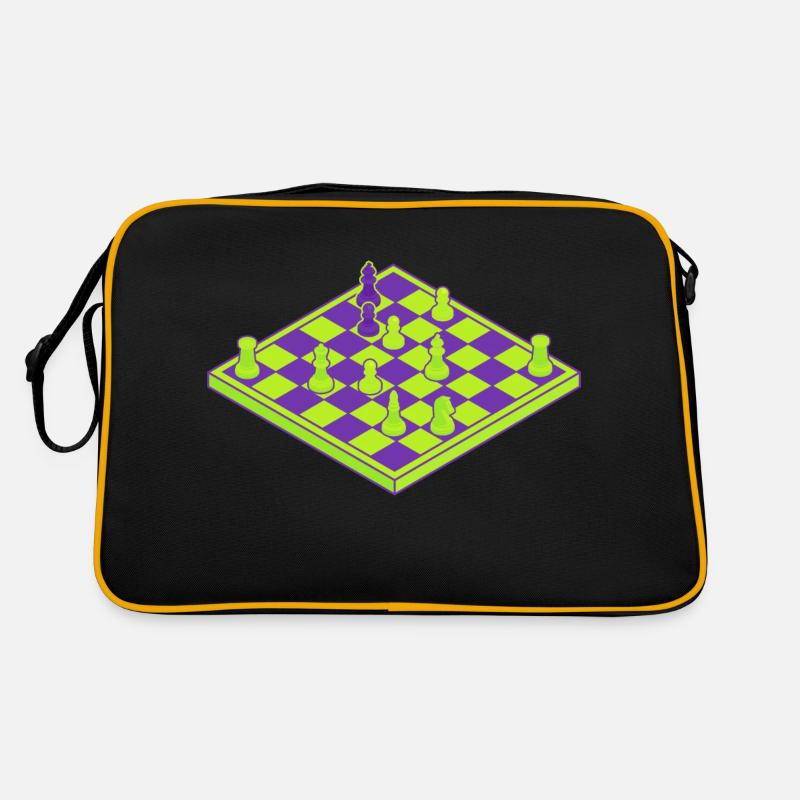 Neon Schachbrett Retro Tasche