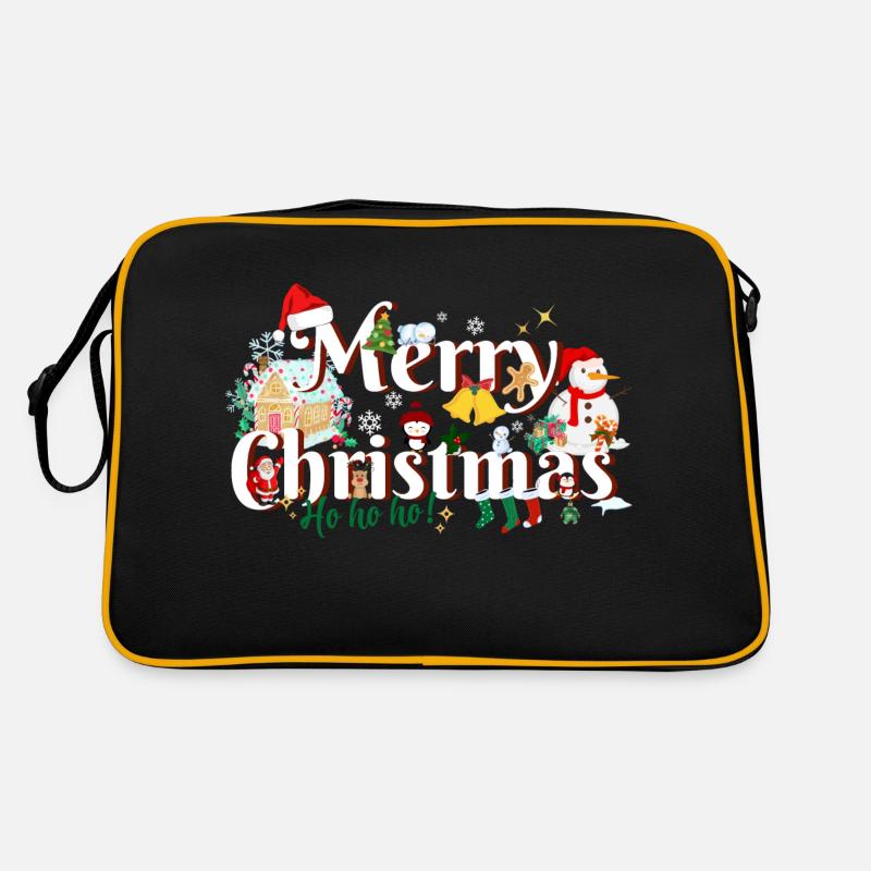Merry Cristmas - Retro Tasche - Schwarz/Gold