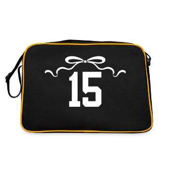 Numéro 15 noeud - 15e anniversaire - Sac Retro - noir/or - Dos