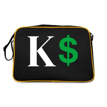 Lettre k dollar - Sac Retro - noir/or - Dos