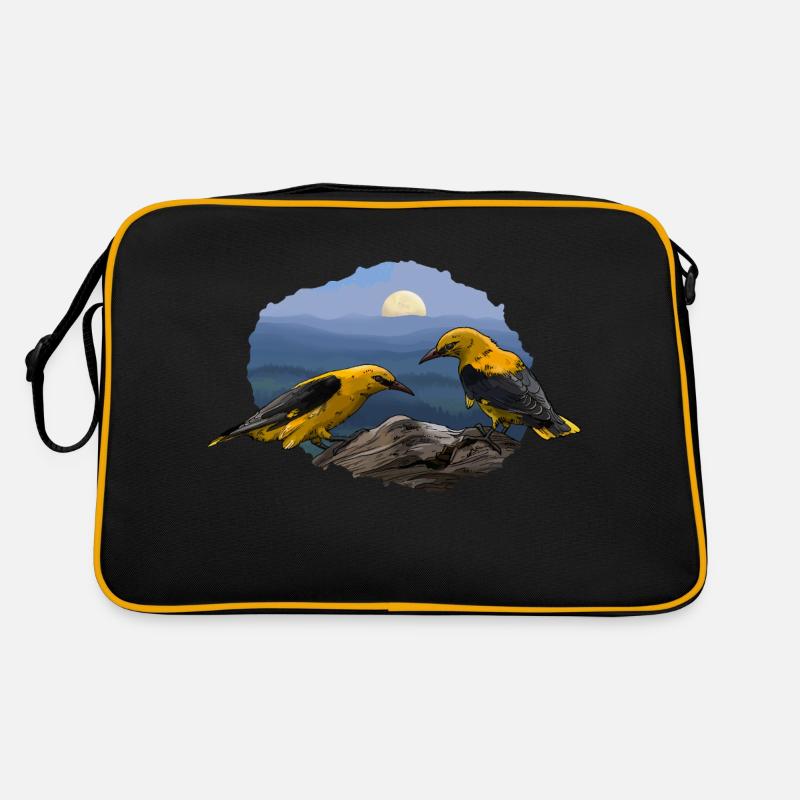 Pirole im Mondlicht - Retro Tasche - Schwarz/Gold