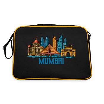Mumbai India City - Retro Bag - black/gold - Back
