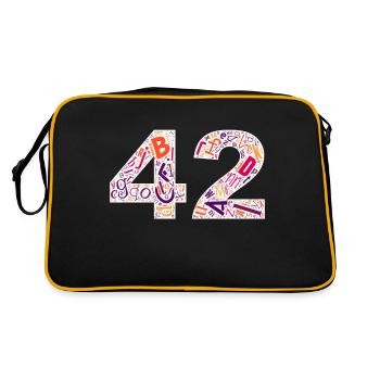 42 – La réponse à la vie dans le style typo - Sac Retro - noir/or - Dos