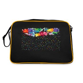 rainbow rainy day (wide) - Retro Bag - black/gold - Back