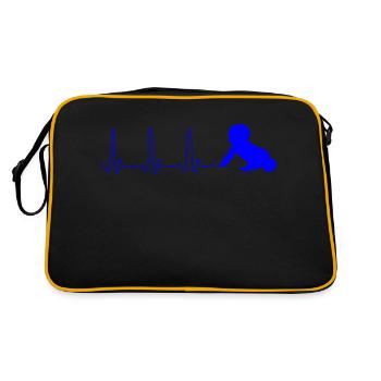 ECG COEUR EN LIGNE bleu ENFANT - Sac Retro - noir/or - Dos