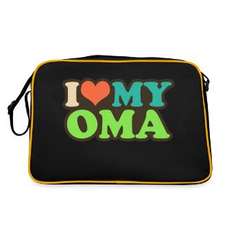 i love my oma - Retro Bag - black/gold - Back