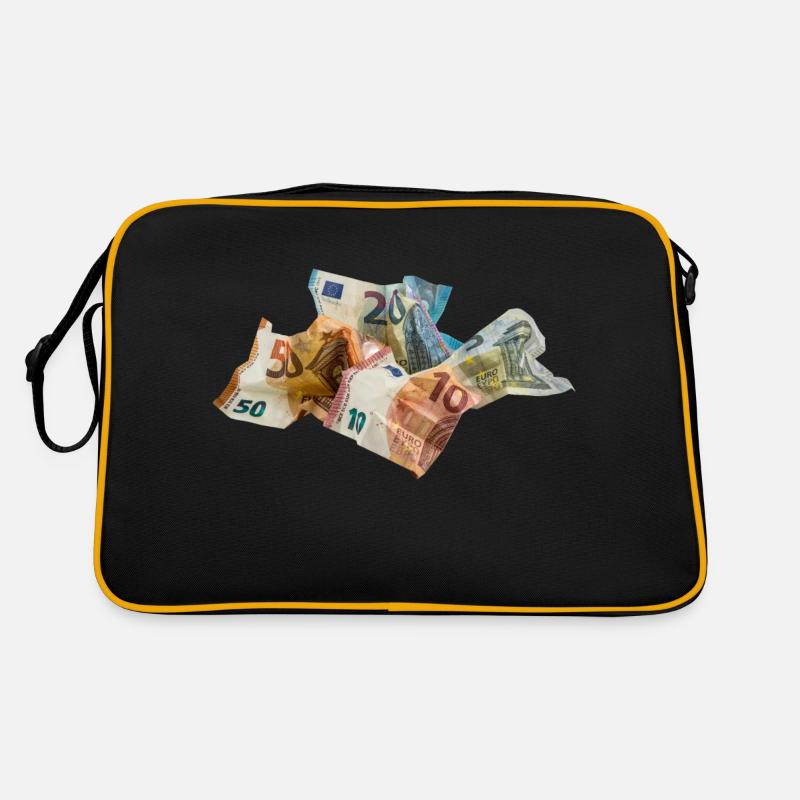 Euro-Geldscheine - Retro Tasche - Schwarz/Gold