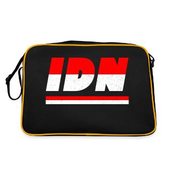 Indonésie drapeau drapeau IDN - Sac Retro - noir/or - Dos