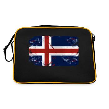 Iceland Flag - Retro Tasche - Schwarz/Gold - Hinten
