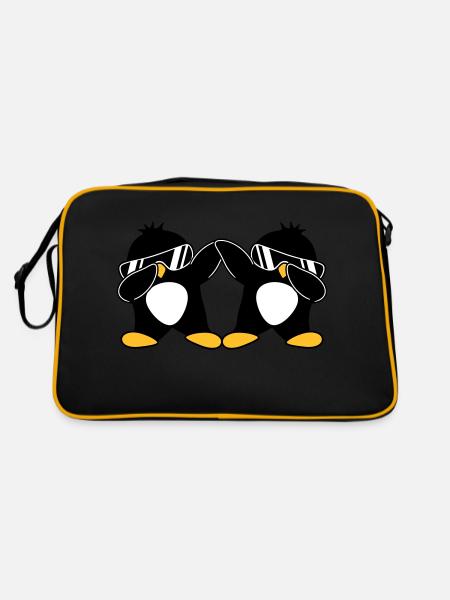 2 Dab Penguins - Retro Bag - black/gold - Back