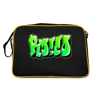 ROCCO GRAFFITI-DRUCK - Retro Tasche - Schwarz/Gold - Hinten