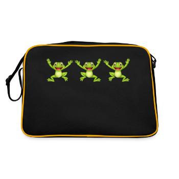 grenouille, j’aime les grenouilles, hoodies grenouille, grenouille T-shirts, f - Sac Retro - noir/or - Dos