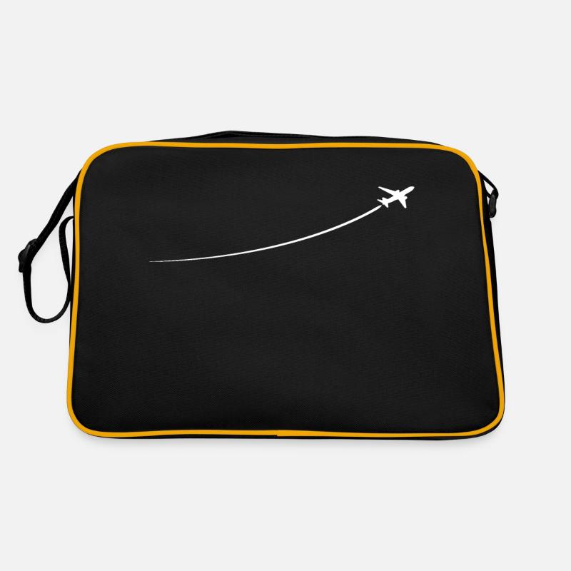 Minimalistisches Flugzeug - Retro Tasche - Schwarz/Gold