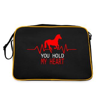 Pferd Horse - Retro Tasche - Schwarz/Gold - Hinten