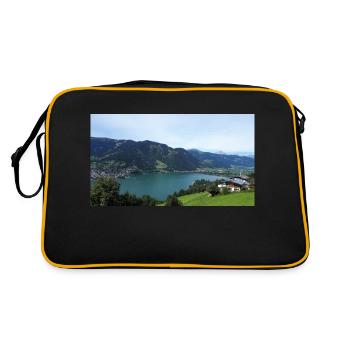 Zell am See - Retro Tasche - Schwarz/Gold - Hinten