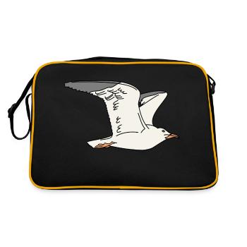 Möwe - Retro Tasche - Schwarz/Gold - Hinten