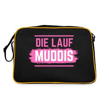Muddy run shirt mud Matsch Laufshirt Team Muddi - Retro Tasche - Schwarz/Gold - Hinten
