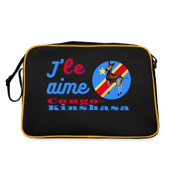 J'aime le Congo-Kinshasa - Sac Retro - noir/or - Dos