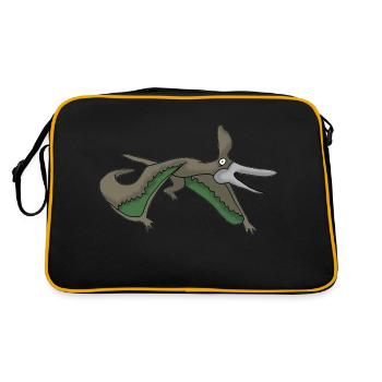 Flugsaurier 2 - Retro Tasche - Schwarz/Gold - Hinten