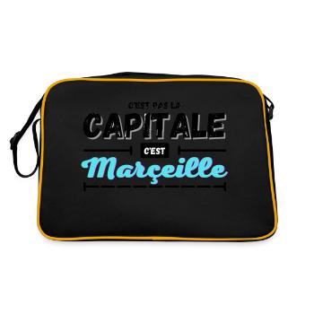 C'est pas la capitale c'est Marseille - Sac Retro - noir/or - Dos