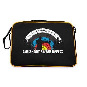 Fun archery archer bowhunting bow hunting - Retro Bag - black/gold - Back