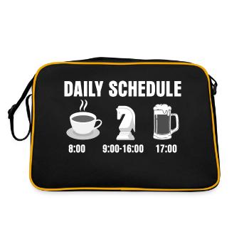 Daily Schedule Chess Board Chess Player - Retro Tasche - Schwarz/Gold - Hinten