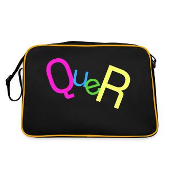 QUER - Retro Tasche - Schwarz/Gold - Hinten