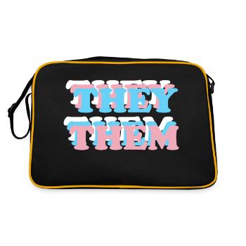 Ils / Eux pronoms trans non-binaires agender LGBT - Sac Retro - noir/or - Dos