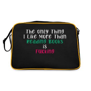 The Only Thing I Like More Than Reading Books - Retro Bag - black/gold - Back