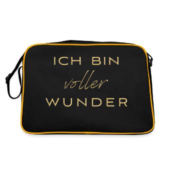 ich bin voller wunder - Retro Tasche - Schwarz/Gold - Hinten