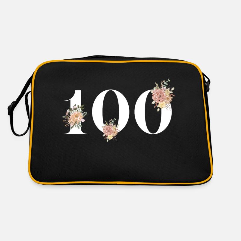 100e anniversaire fleuris (Cadeau de 100 ans) Sac Retro