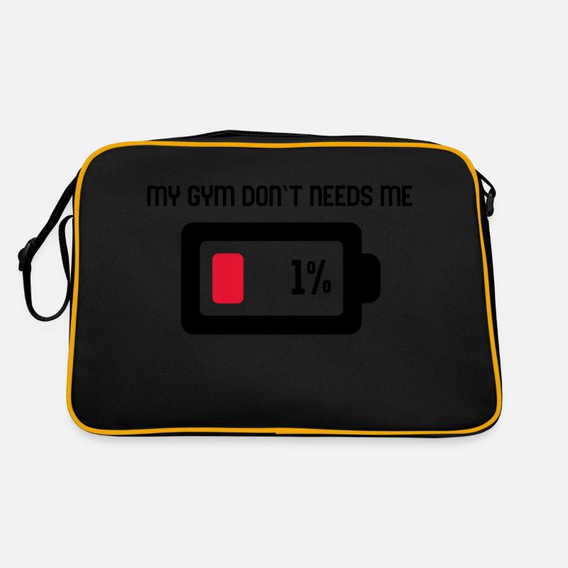 My GYM don't needs me - Retro Bag - black/gold