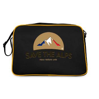 Save The Alps France - Retro Tasche - Schwarz/Gold - Hinten