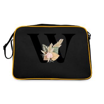 lettre W fleuris - Sac Retro - noir/or - Dos