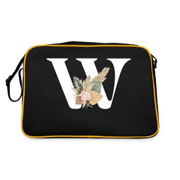 lettre W fleuris - Sac Retro - noir/or - Dos