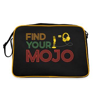 Finden Sie Ihre Mojo Colourful Violet Pink Retro Schriftart - Retro Tasche - Schwarz/Gold - Hinten