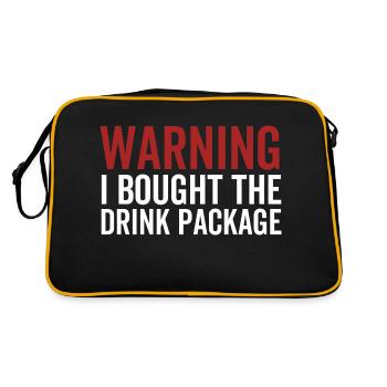 Warning I Bought The Drink Package - Retro Bag - black/gold - Back