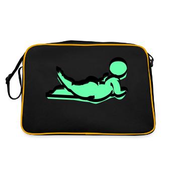 femme potelée en vert - Sac Retro - noir/or - Dos
