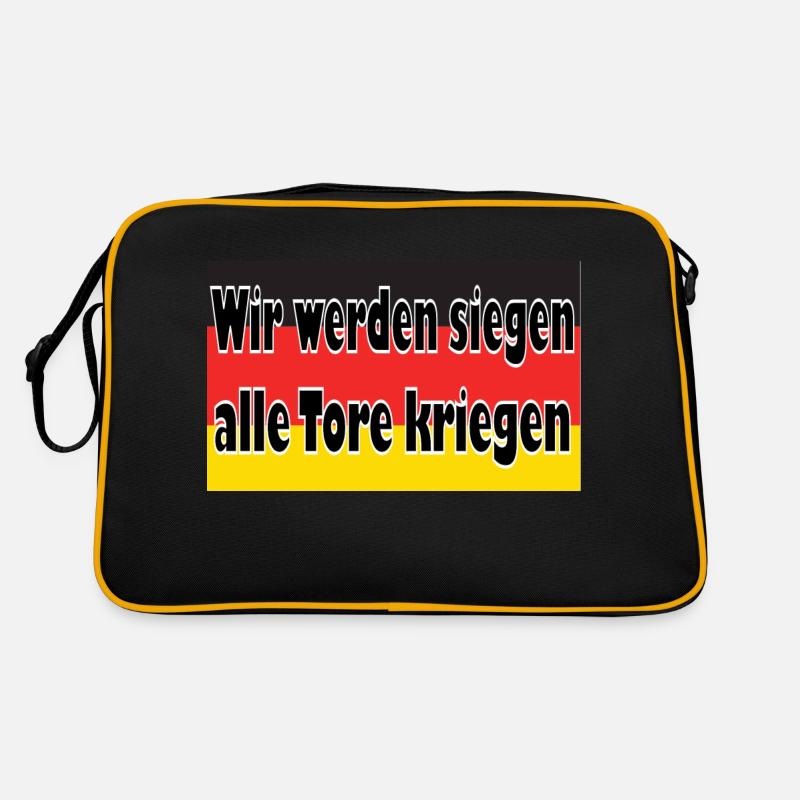 Wir werden siegen, alle Tore kriegen - Retro Tasche - Schwarz/Gold