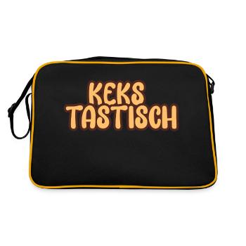Kekstastisch Schokoladen Plätzchen - Retro Tasche - Schwarz/Gold - Hinten