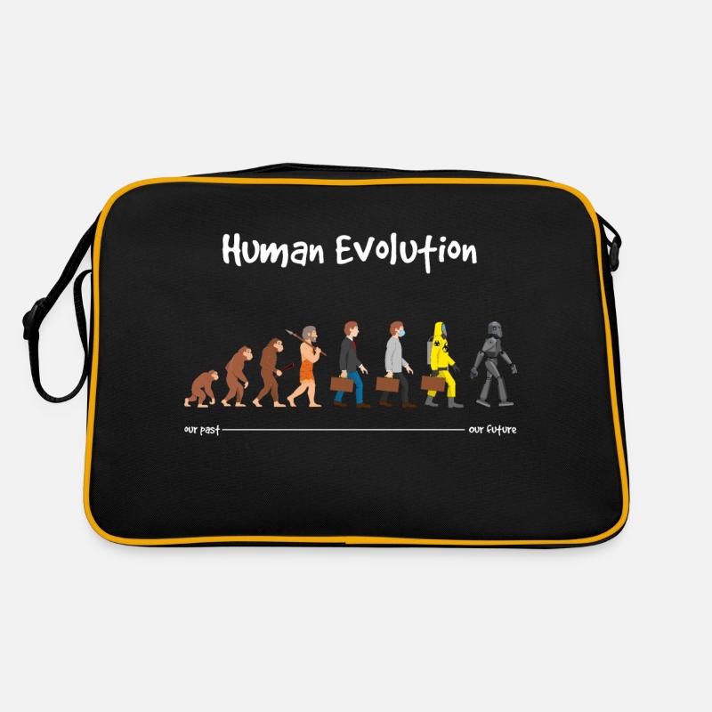 Evolution unsere Zukunft Dunkel Retro Tasche