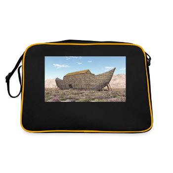 Noah's Ark, Bible, Religion - Retro Bag - black/gold - Back