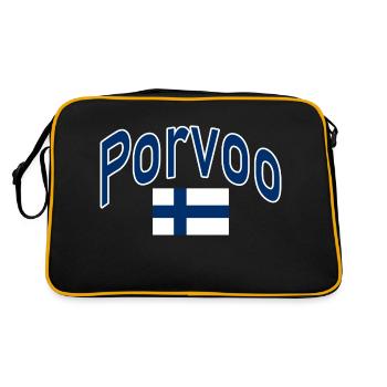 Porvoo drapeau finlandais - Sac Retro - noir/or - Dos