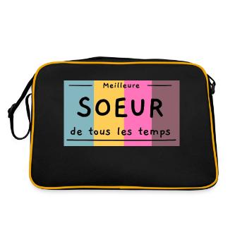 Meilleure Sœur - Sac Retro - noir/or - Dos