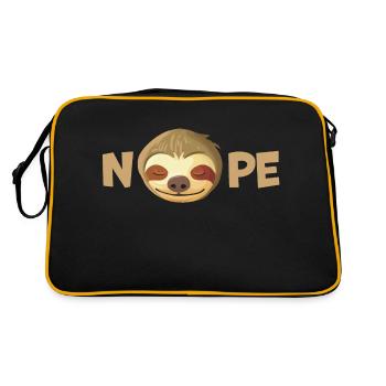 Nope Sloth Saying Funny Gift - Retro Bag - black/gold - Back